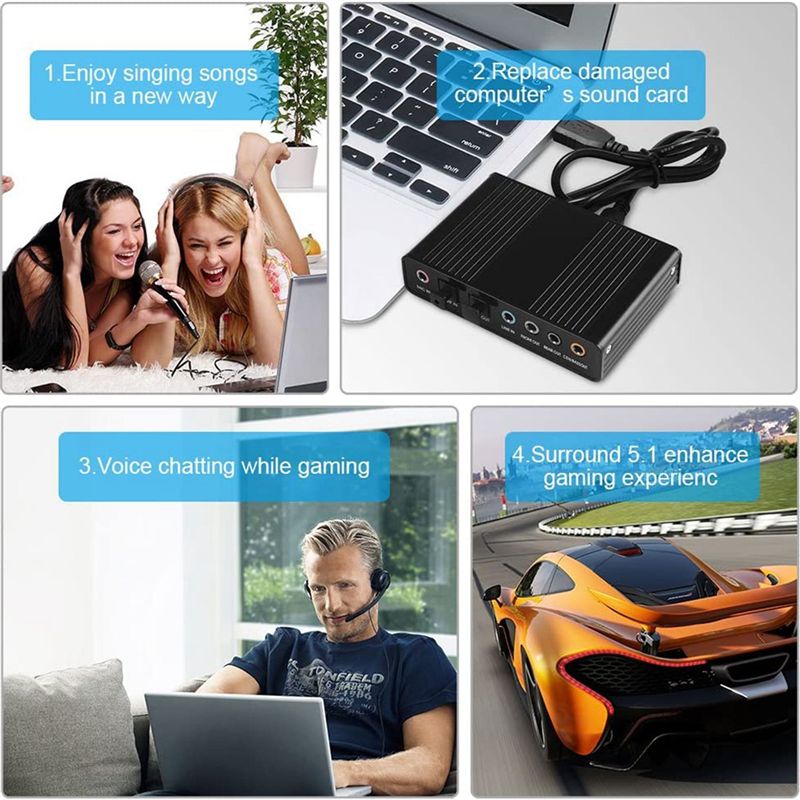 Usb Sound Card External - Carte son optique USB AA19, 6
