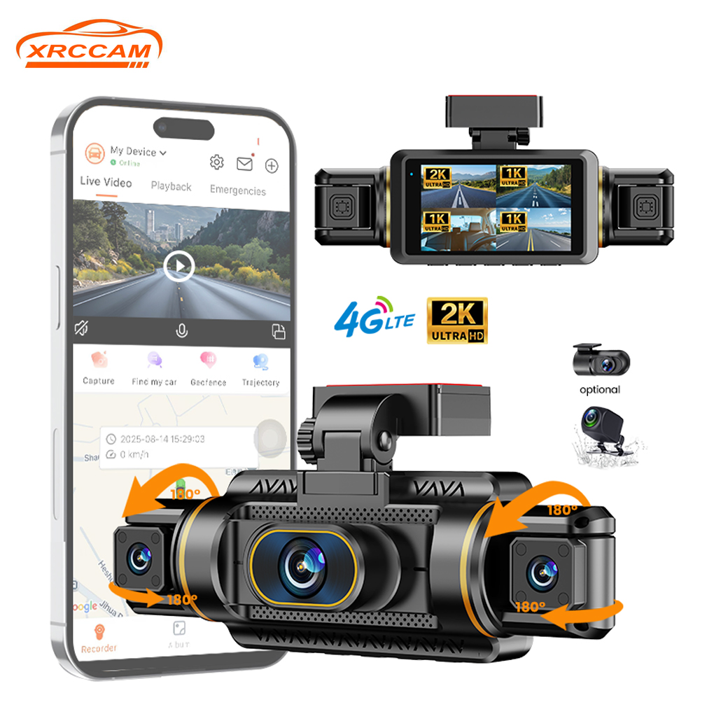 Panoramic Dash Cam 360 - Caméra embarquée 2K à 4 canaux