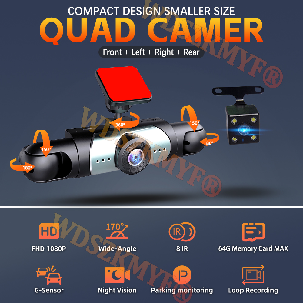 360 °   Caméra de voiture 3/4  - Panoramic Dash Cam 360 avis et prix