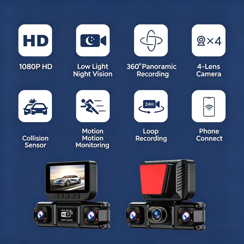 3/4CH WiFi 360 °   Caméra de t - Panoramic Dash Cam 360 avis et prix